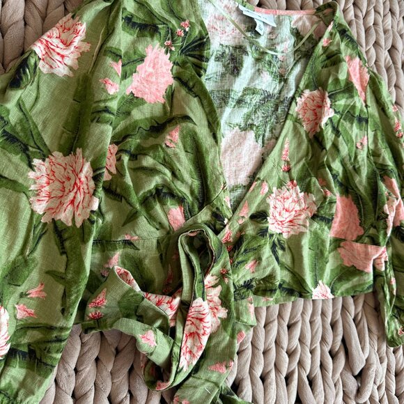 Bendita x Target Peony Print Tie Wrap Top - Picture 4 of 6